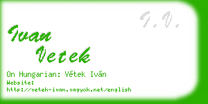 ivan vetek business card