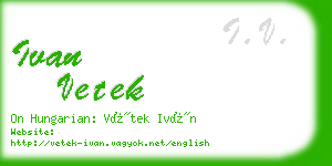 ivan vetek business card